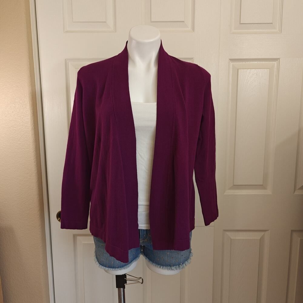 Land's End purple open front loose fit cardigan sz XSP